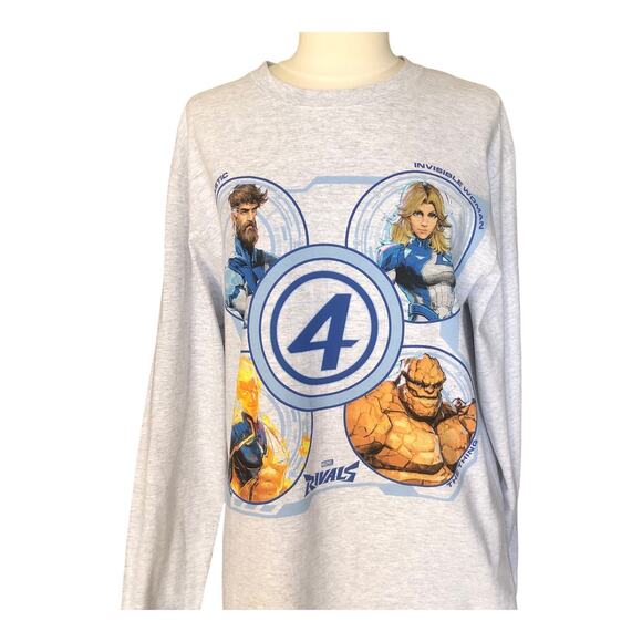 Marvel Rivals Gray Fantastic Four Sweatshirt Crew Neck Long Sleeve Size Medium - Picture 3 of 7